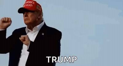 Donald Trump In Red Hat Making Fist Gesture GIF