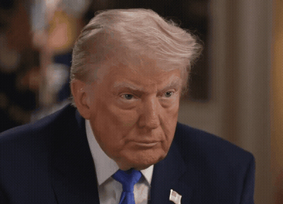 Donald Trump In Suit And Tie With Lapel Badge GIF