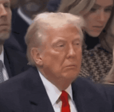 Donald Trump In Suit Sitting In Crowd GIF