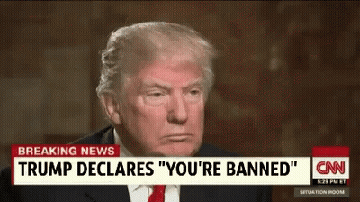 Donald Trump Is Being Interviewed On Cnn And Says He 'S Banned GIF