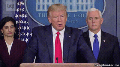 Donald Trump Is Giving A Speech At A Podium GIF