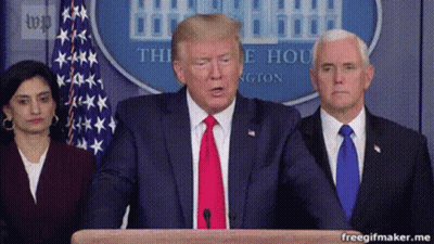 Donald Trump Is Giving A Speech At A Podium With Two Other Men GIF
