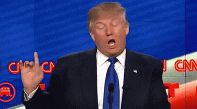 Donald Trump Is Giving A Speech In Front Of A Cnn Screen GIF