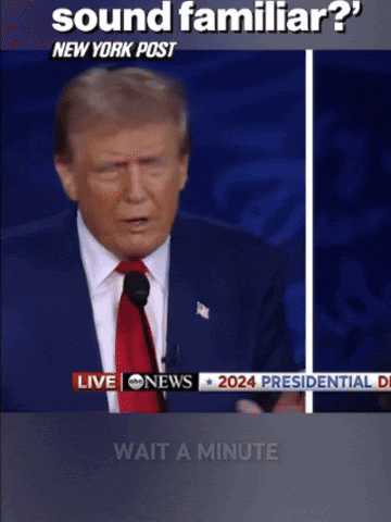 Donald Trump Is Giving A Speech In Front Of A Live Cnn News Screen GIF