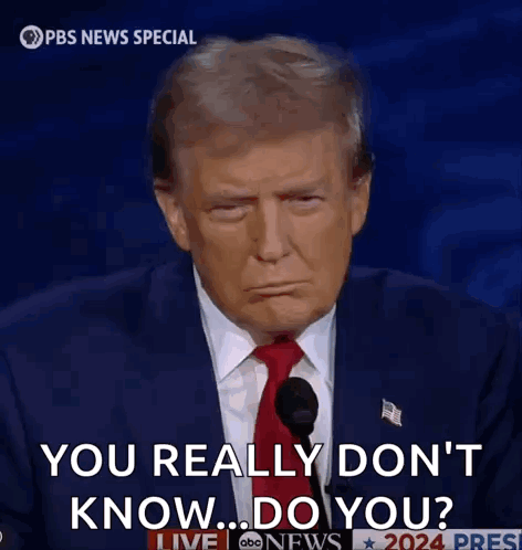 Donald Trump Is Giving A Speech In Front Of A Microphone And Says `` You Really Don 'T Know ... Do You '' GIF