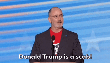 Donald Trump Is Scab Talking Shawn Fain GIF