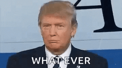Donald Trump Is Wearing A Suit And Tie And Making A Funny Face While Saying Whatever . GIF