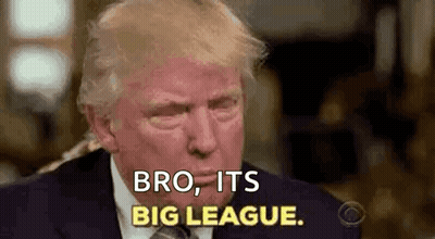 Donald Trump Is Wearing A Suit And Tie And Talking About The Big League . GIF