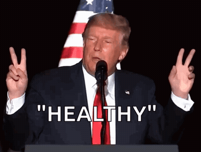 Donald Trump Peace Sign Microphone Healthy GIF