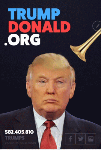 Donald Trump Poster With Trumpet GIF