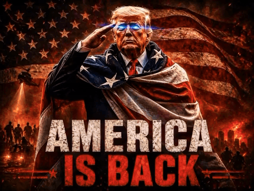 Donald Trump Saluting American Flag America Is Back