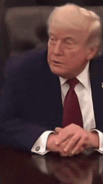 Donald Trump Sitting At Table With Hands Folded GIF