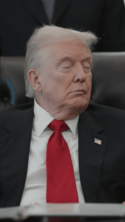 Donald Trump Sitting In Chair With Eyes Closed GIF