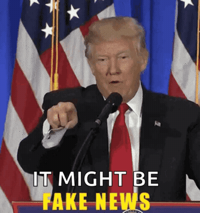 Donald Trump Speaking At Podium It Might Be Fake News GIF