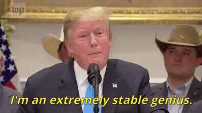 Donald Trump Speaking Into Microphone Extremely Stable Genius GIF