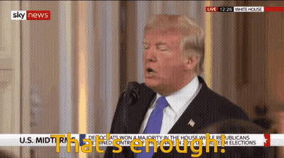 Donald Trump Speaking Into Microphone Saying That's Enough GIF