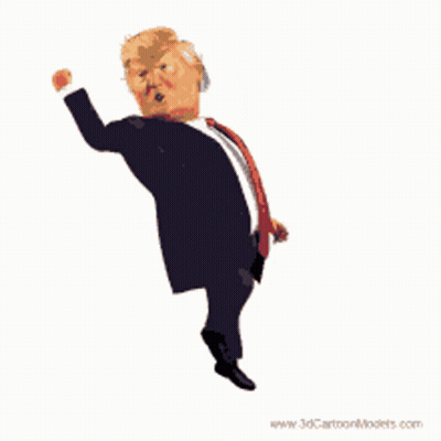 Donald Trump Standing On One Leg With Fist In Air GIF