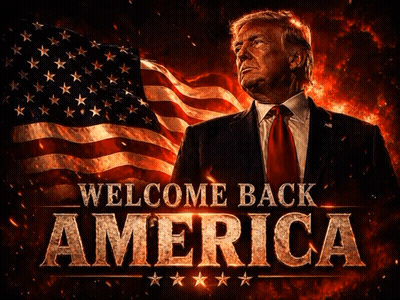 Donald Trump Welcome Back America Poster GIF