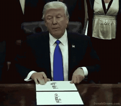 Donald Trump With Forfeit Criminal Paper GIF