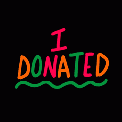 Donation Colorful Moving Text GIF