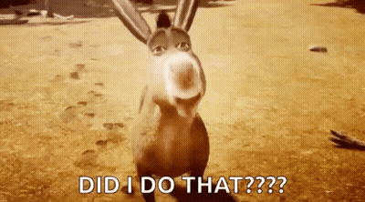 Donkey From Shrek Standing In Dirt Looking At Camera GIF