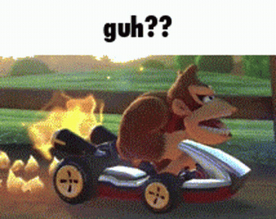 Donkey Kong Driving Kart Saying Guh GIF