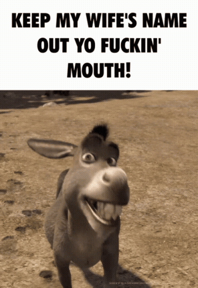 Donkey Saying Keep My Wife's Name Out Yo Fuckin Mouth GIF