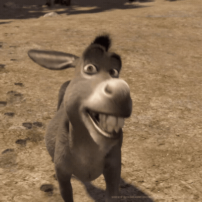Donkey Smiling From Shrek GIF