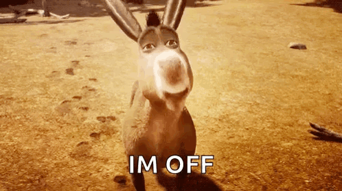 Donkey Standing On Dirt Field With Im Off GIF