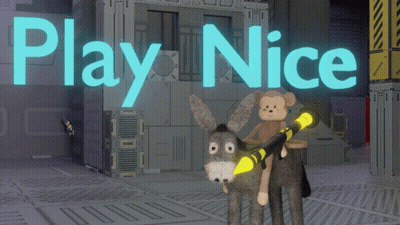 Donkey With Monkey On Back Rocket Play Nice GIF
