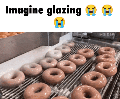 Donuts On Conveyor Belt With Imagine Glazing GIF