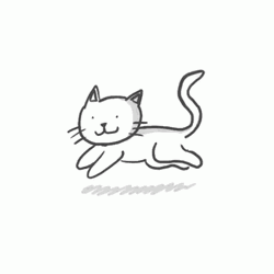 Doodle Cat Running GIF