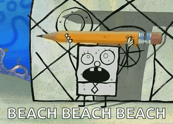 Doodlebob Shouting Beach Beach GIF