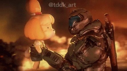 Doom Slayer And Isabelle Collaboration GIF