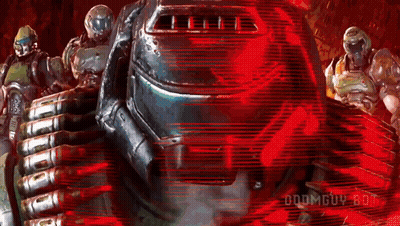 Doom Slayer Group Red Background GIF