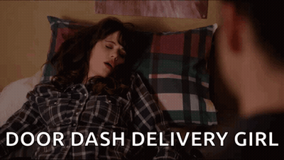 Door Dash Delivery Girl Lying On Bed GIF
