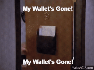 Door Saying My Wallet's Gone GIF