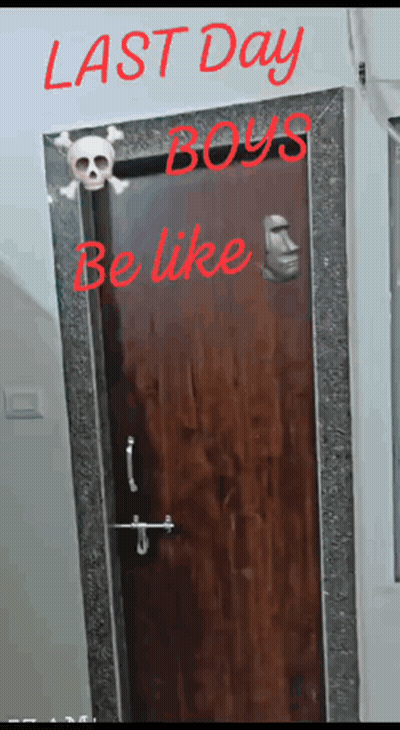 Door With Skull And Crossbones Last Day Boys Be Like GIF