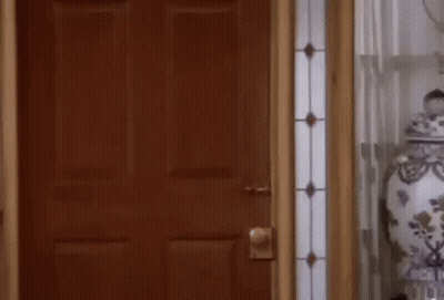 Door With Stained Glass Window GIF
