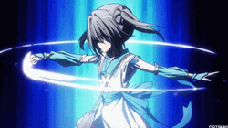 Dope Anime Girl Power Up Spin GIF