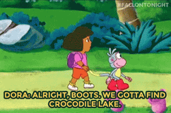 Dora And Boots Walking Around The Forest GIF