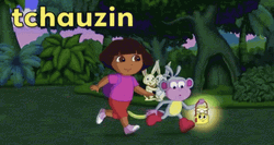 Dora And Boots Waving Their Hands GIF