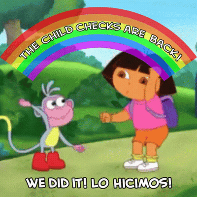 Dora And Monkey Saying The Child Checks Are Back GIF