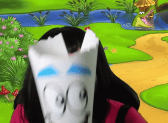Dora Hair Cut And A Dora Background Scene GIF