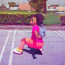 Dora Meme Dancing In The Parking Area GIF