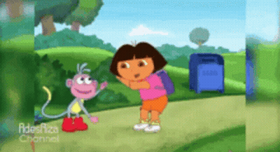 Dora The Explorer And A Monkey GIF