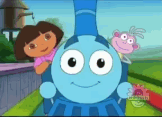 Dora The Explorer Riding Blue Train GIF