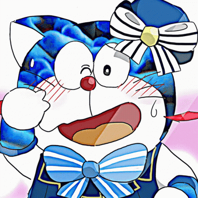 Doraemon In Blue Hat And Bow Tie GIF