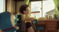 Doraemon Nobita Bumping GIF