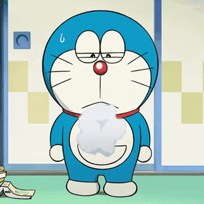 Doraemon Standing By Wall With Install Circle GIF